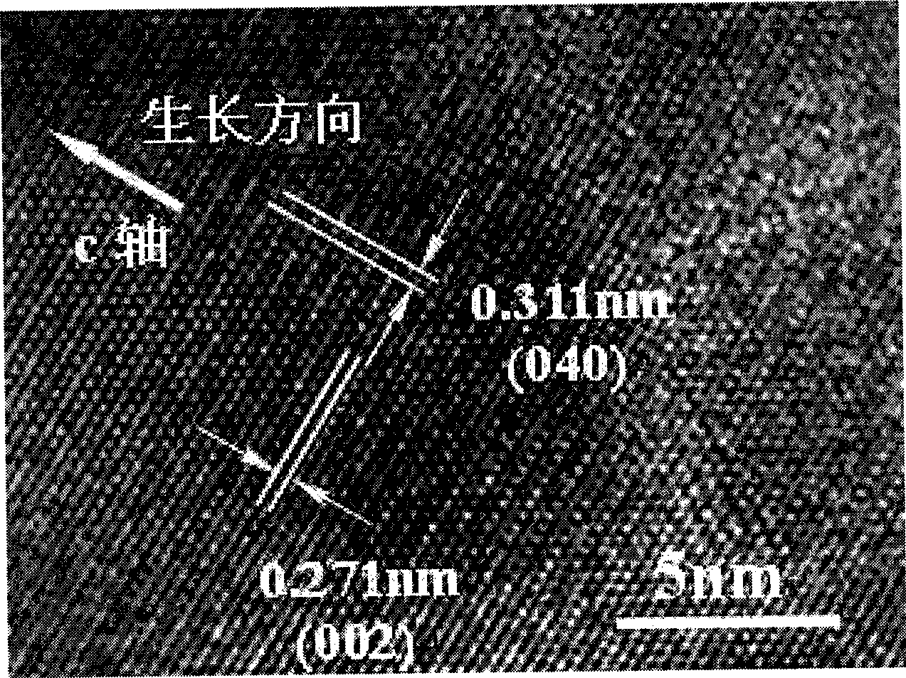 Method for preparing diantimony trioxide lithium battery anode material with hollow prism structure