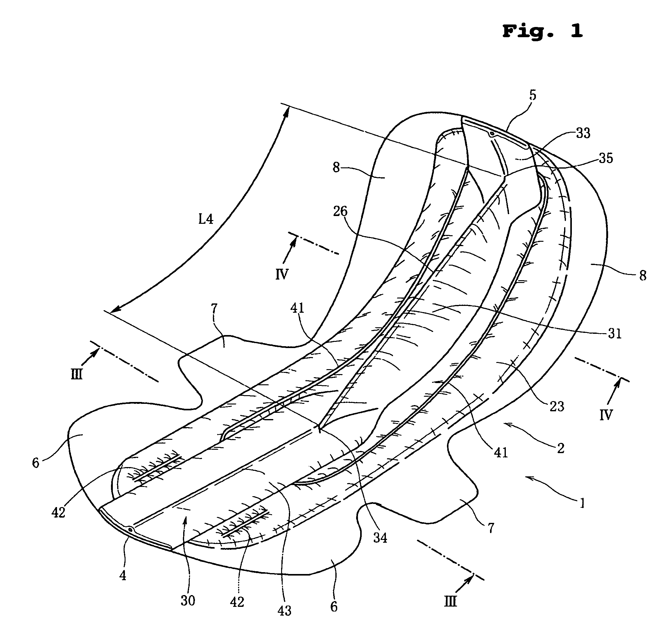 Sanitary napkin having a protuberance and compressed portions