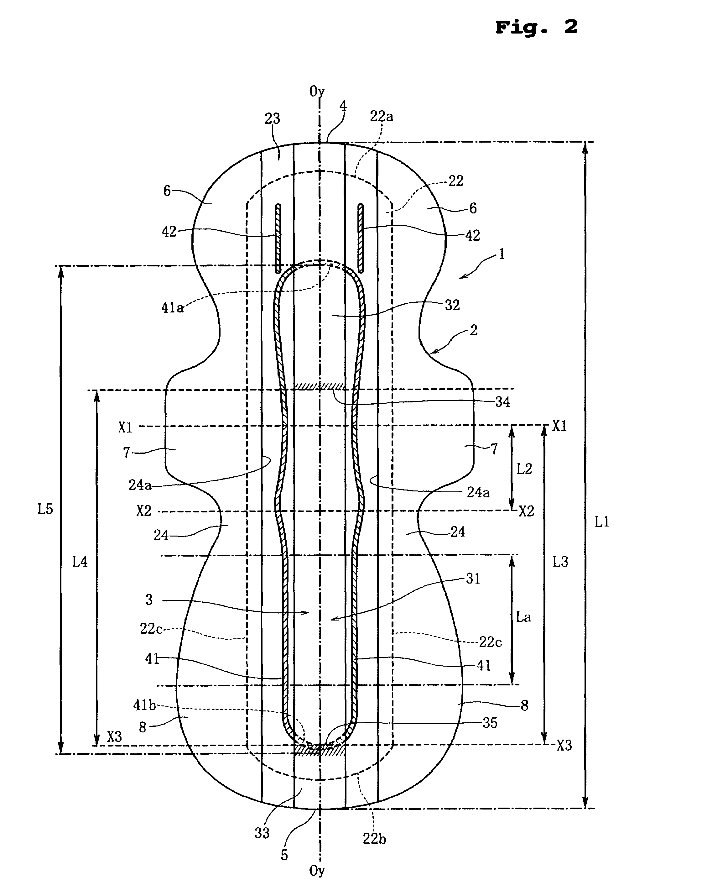 Sanitary napkin having a protuberance and compressed portions