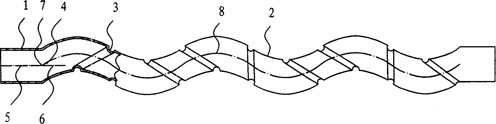 Wave-shaped helical groove heat exchange tube and heat exchanger thereof