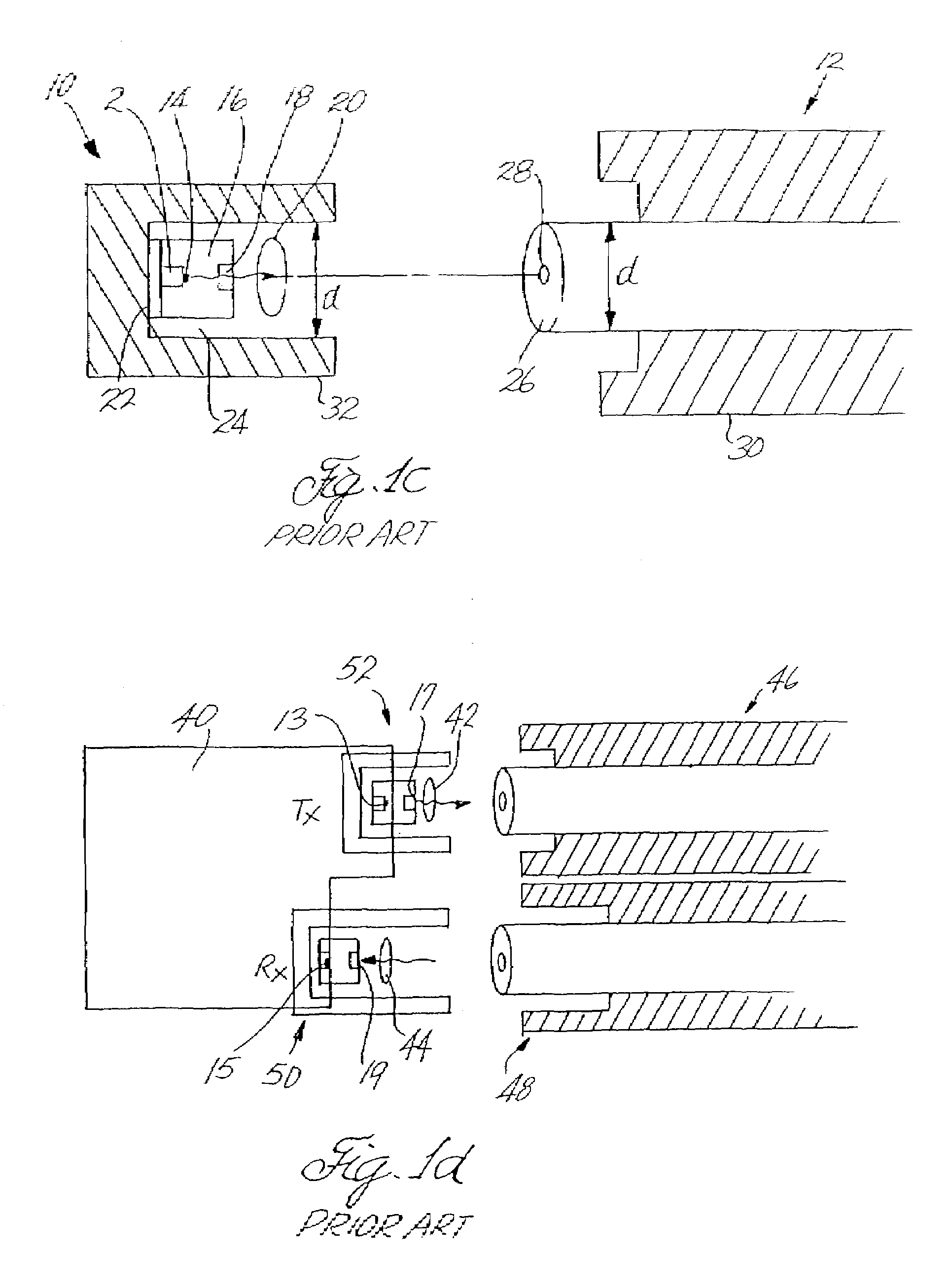 Closely-spaced VCSEL and photodetector for application requiring their independent operation