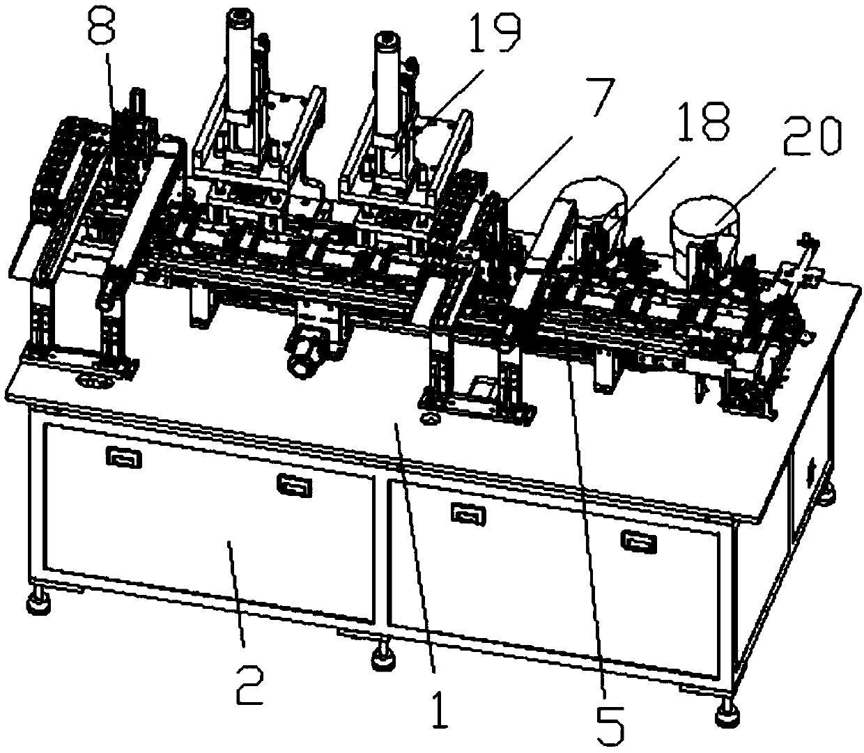 Automatic assembly riveting machine of USB interfaces