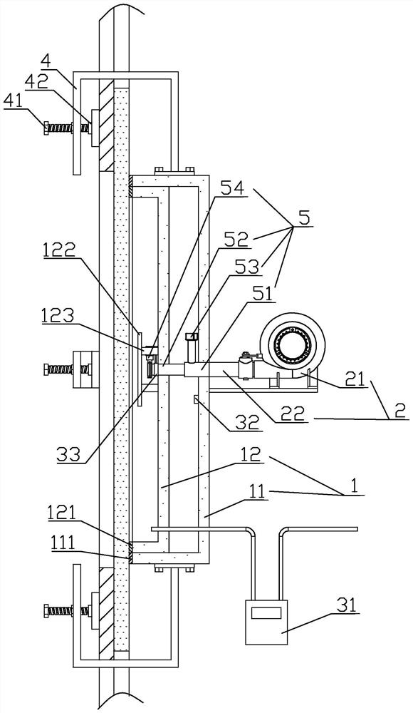 A curtain wall air tightness detection device and detection method thereof