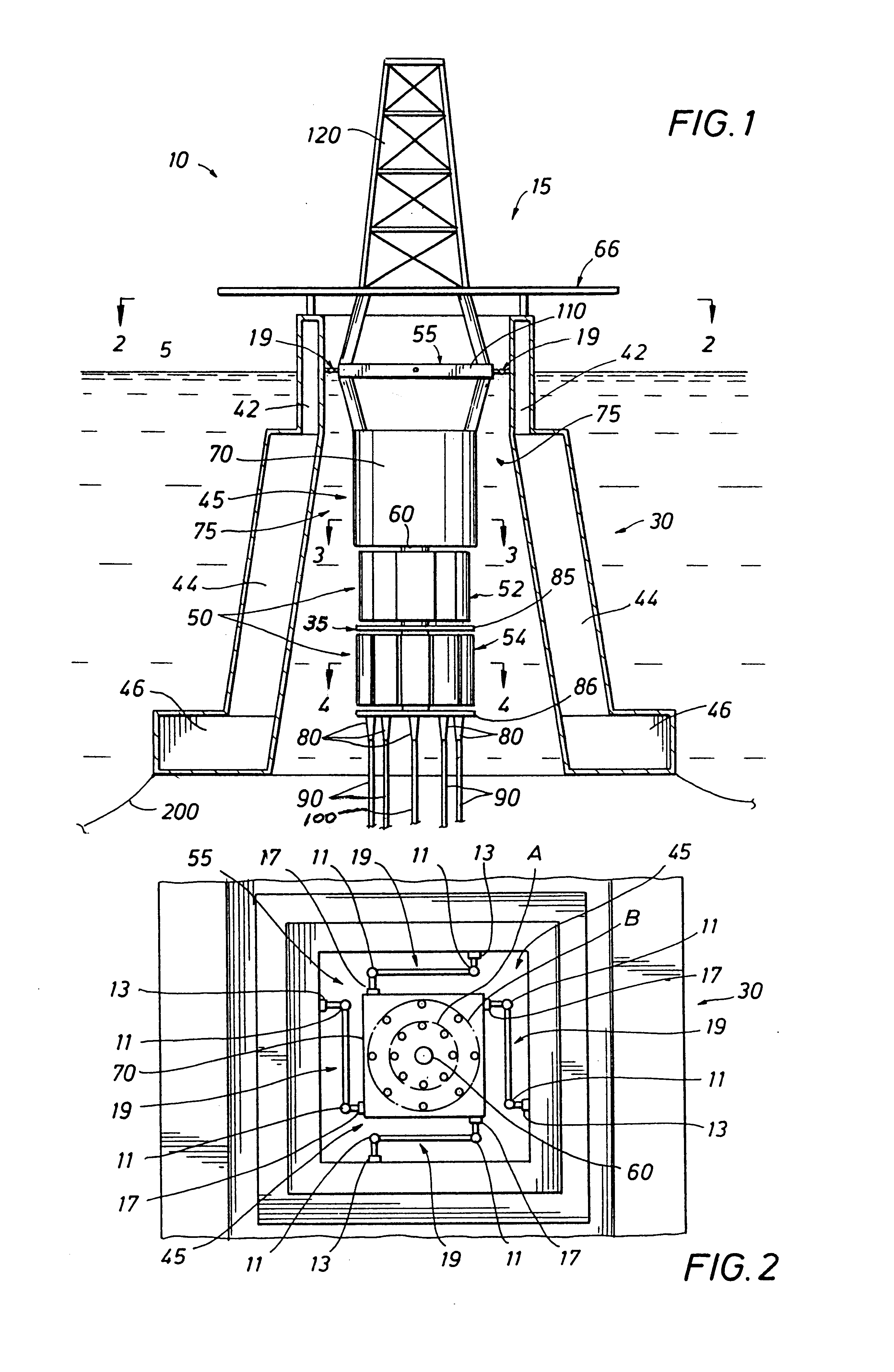 Riser support for floating offshore structure