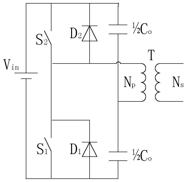 Single-switch half-bridge electric energy converter