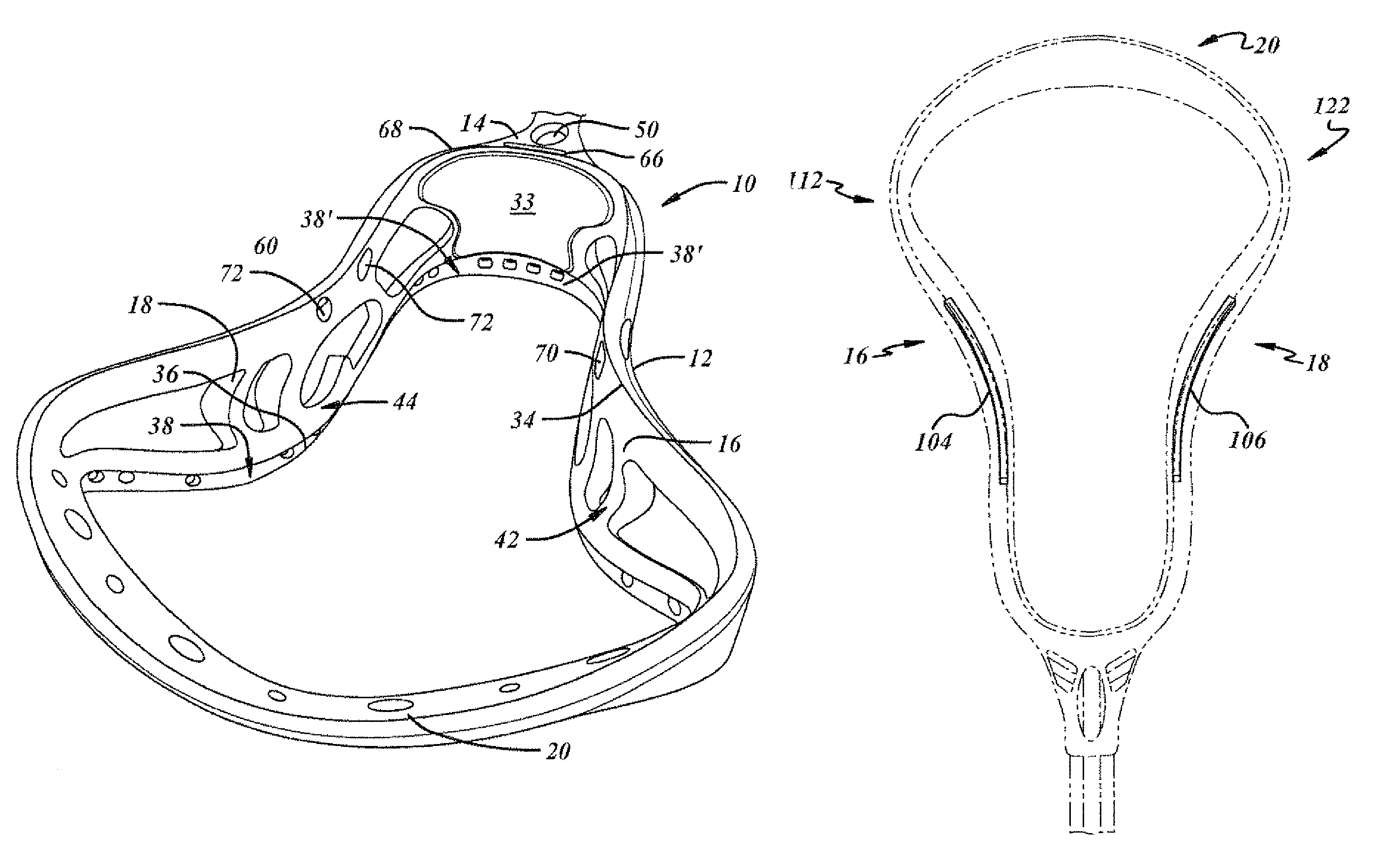 Lacrosse head with increased strength and playability characteristics