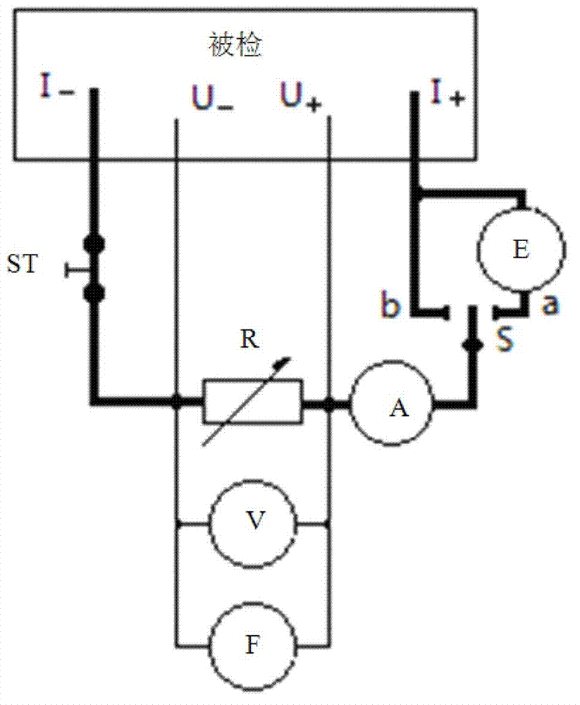 Method and device for checking storage battery internal resistance tester