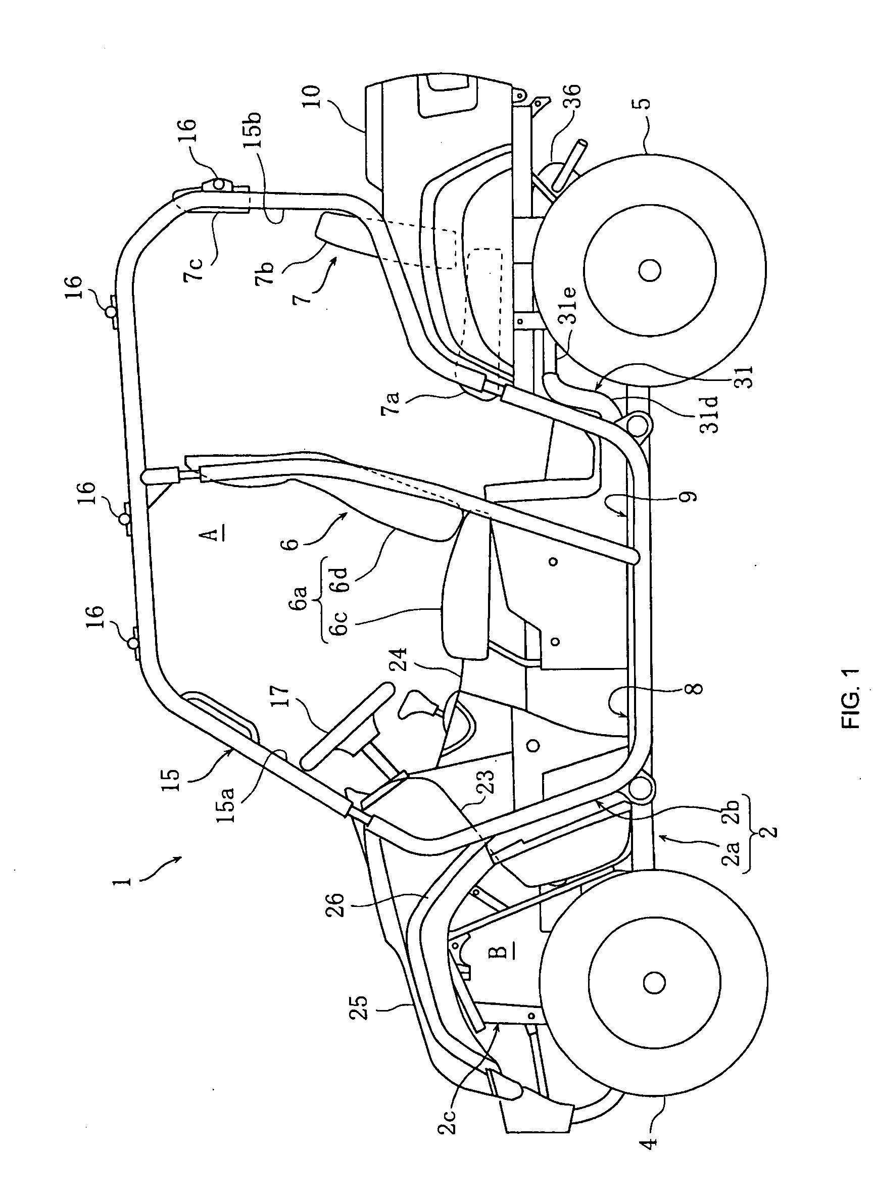 All terrain vehicle with radiator protection