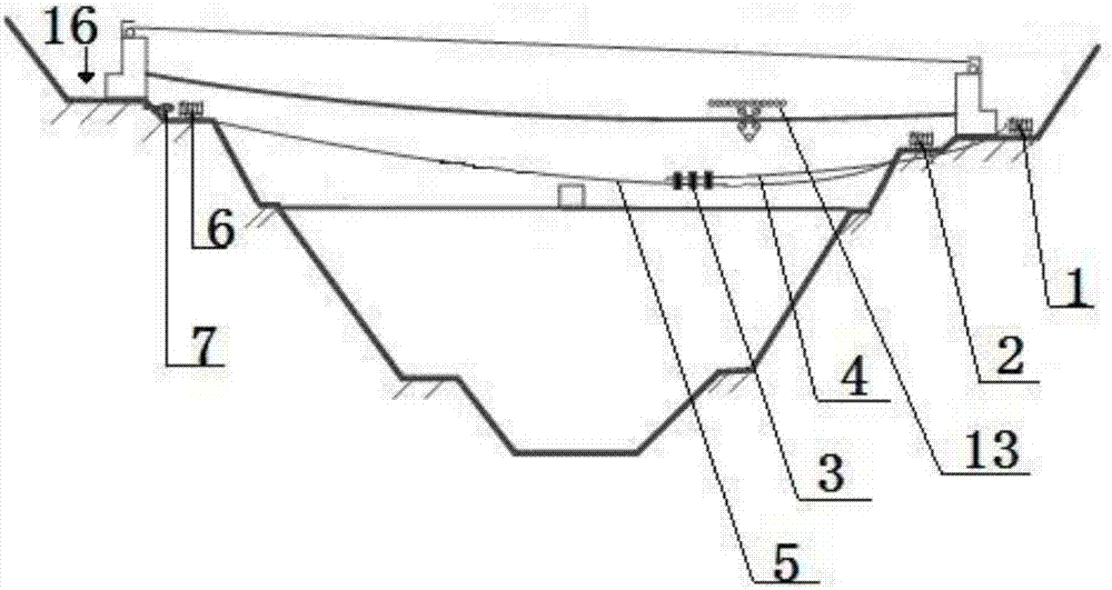 Structure and method for auxiliary traction of carrying cables across the river by trolley of cable machine