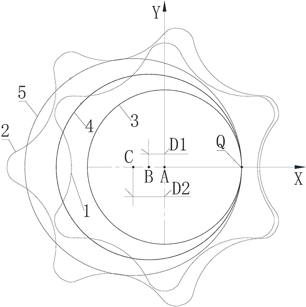 Method for determining gear pump tooth profile molded line and crescent gear pump