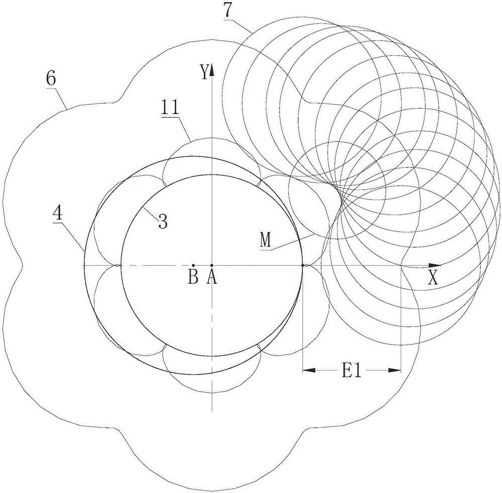 Method for determining gear pump tooth profile molded line and crescent gear pump