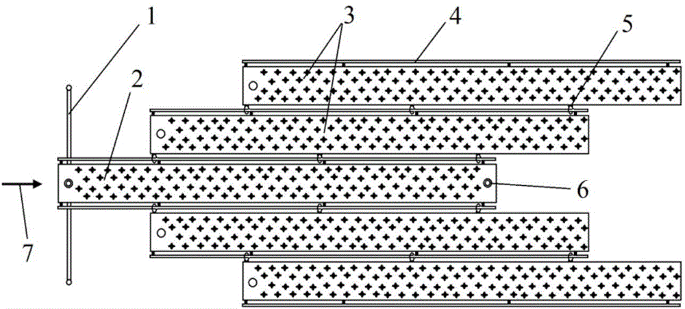 Self-deformation available type combined ecological floating bed not hindering river flood discharge