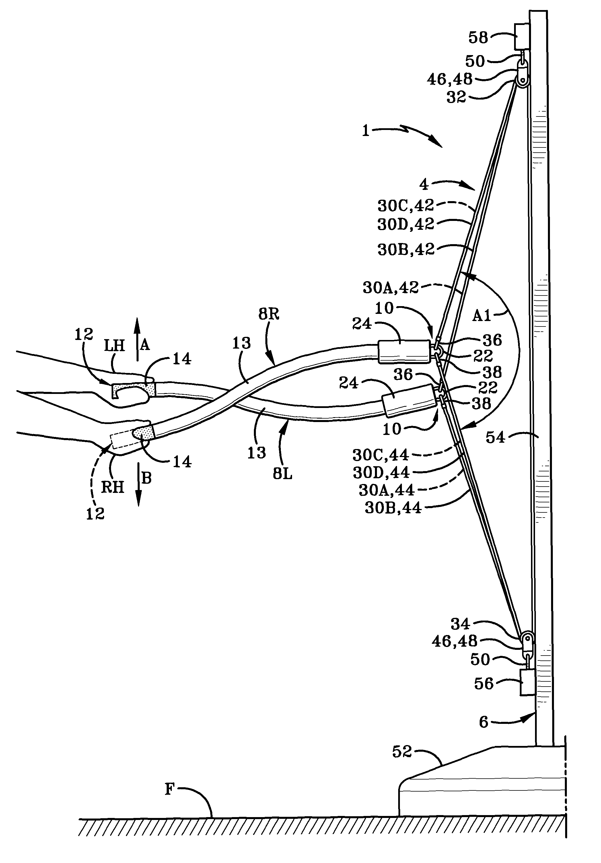 Exercise device using undulation members