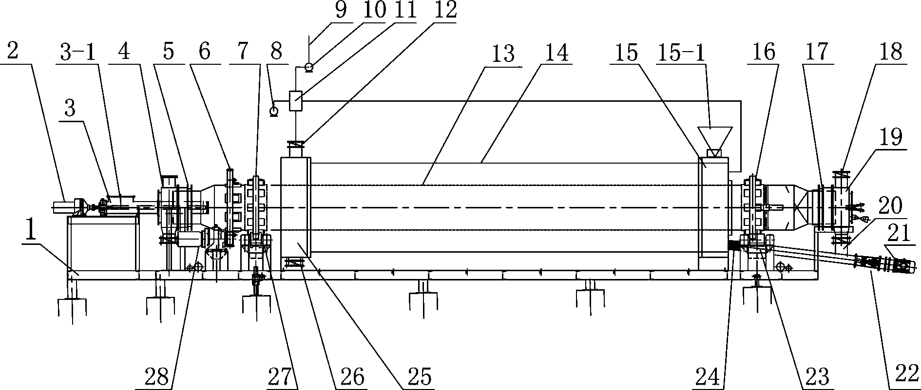 Powdery oil shale retort for heating by using semicoke generated by retorting as fuel