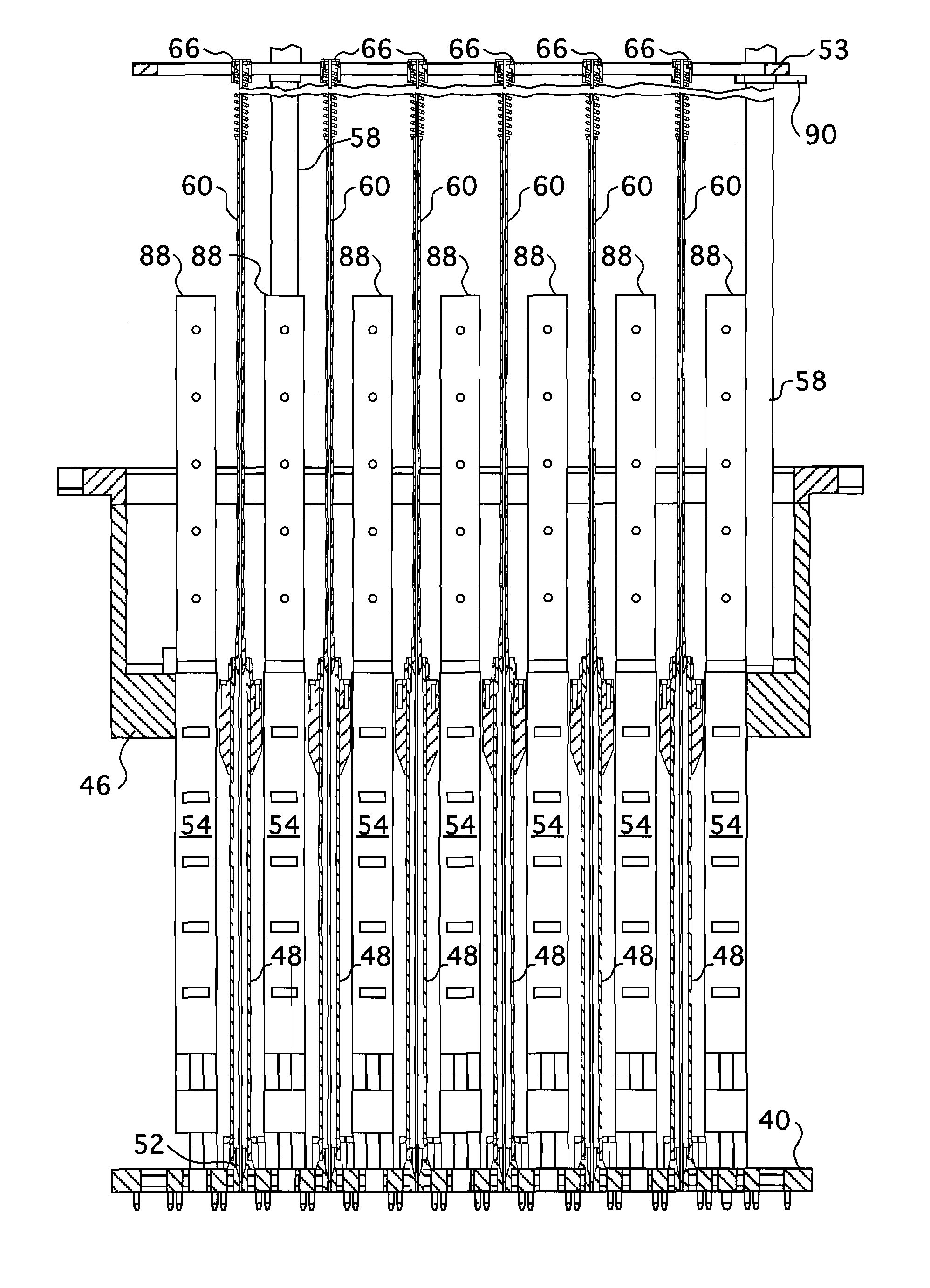 Upper internals arrangement for a pressurized water reactor