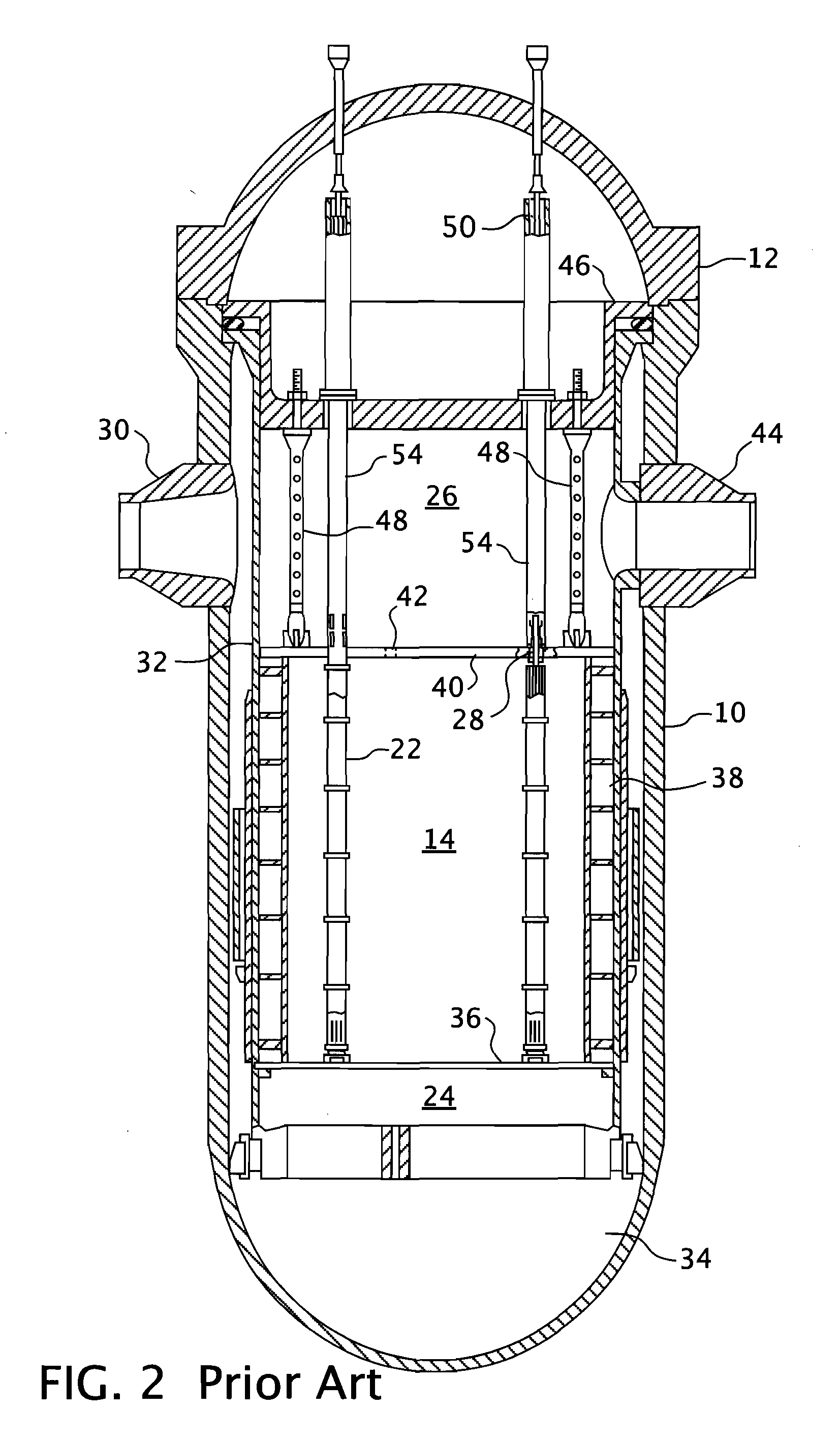 Upper internals arrangement for a pressurized water reactor