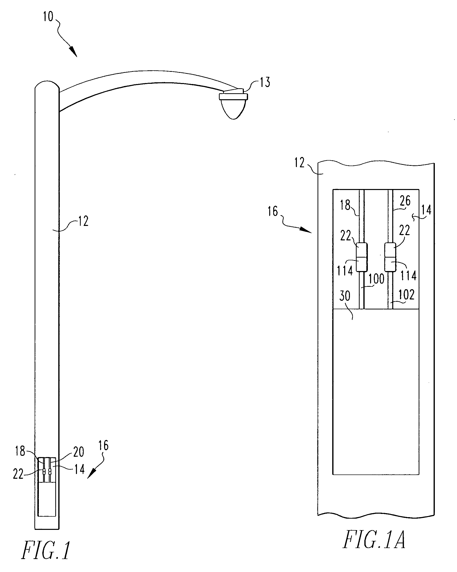 Light pole with integral circuit breaker