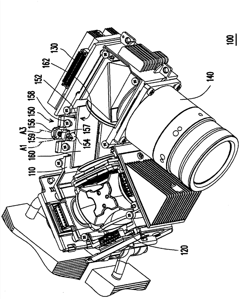 Optical element adjusting module, projecting device and method for adjusting optical element