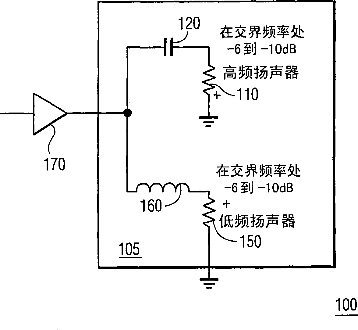 First-order loudspeaker crossover network