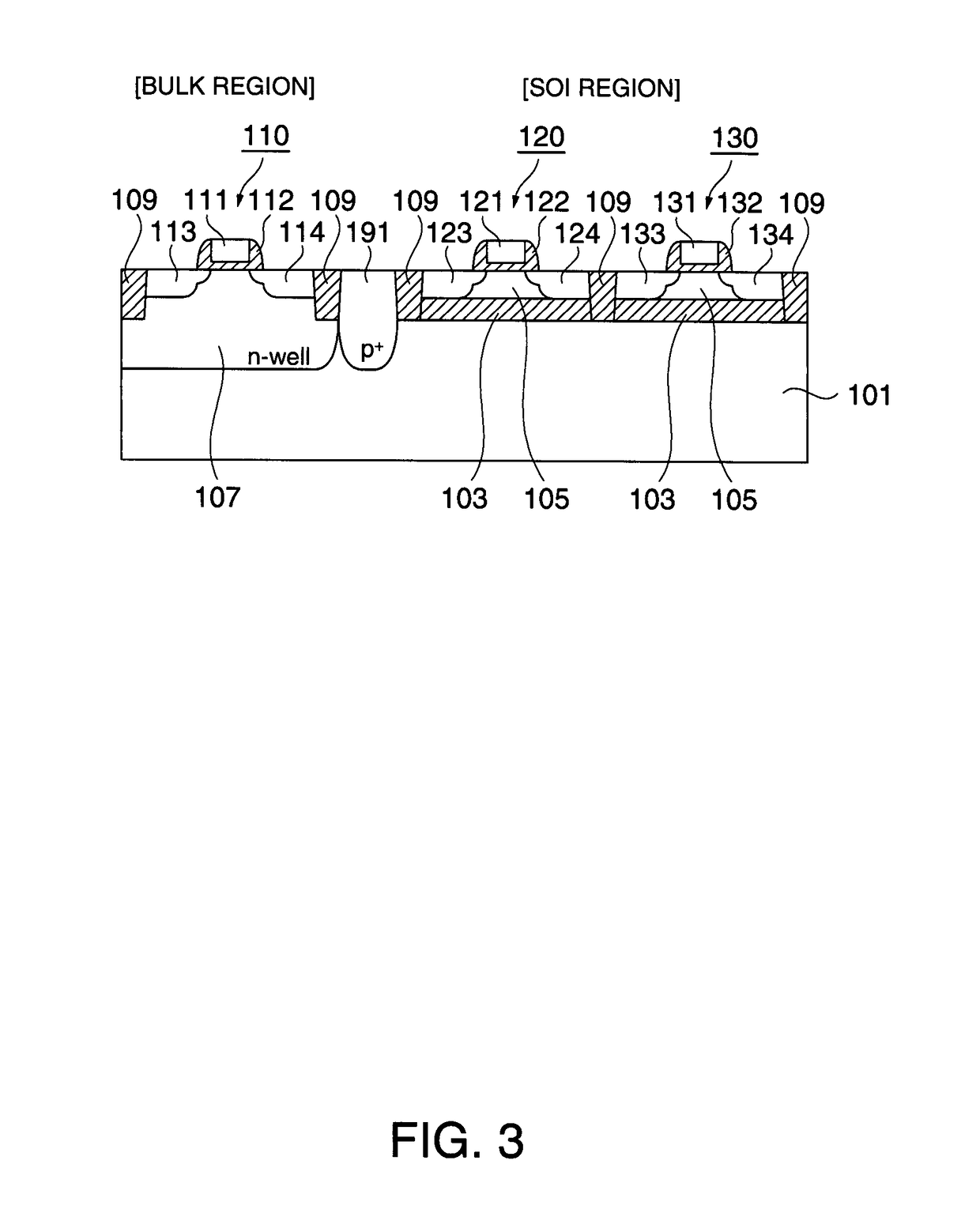 Semiconductor device having a first circuit block isolating a plurality of circuit blocks