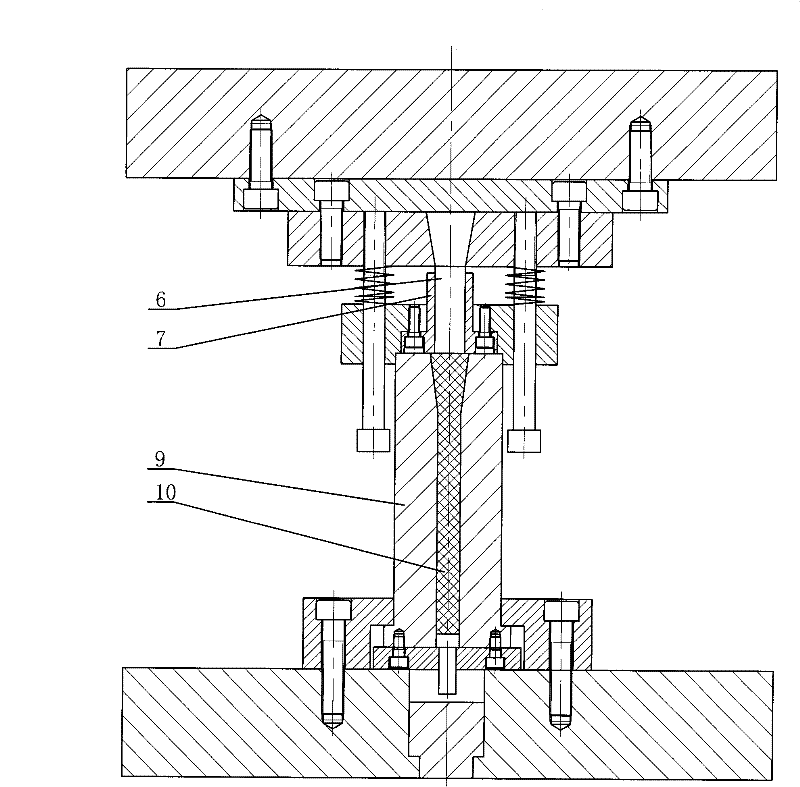 One-step forming forging mould of elongated forging with upsetting ratio bigger than 3