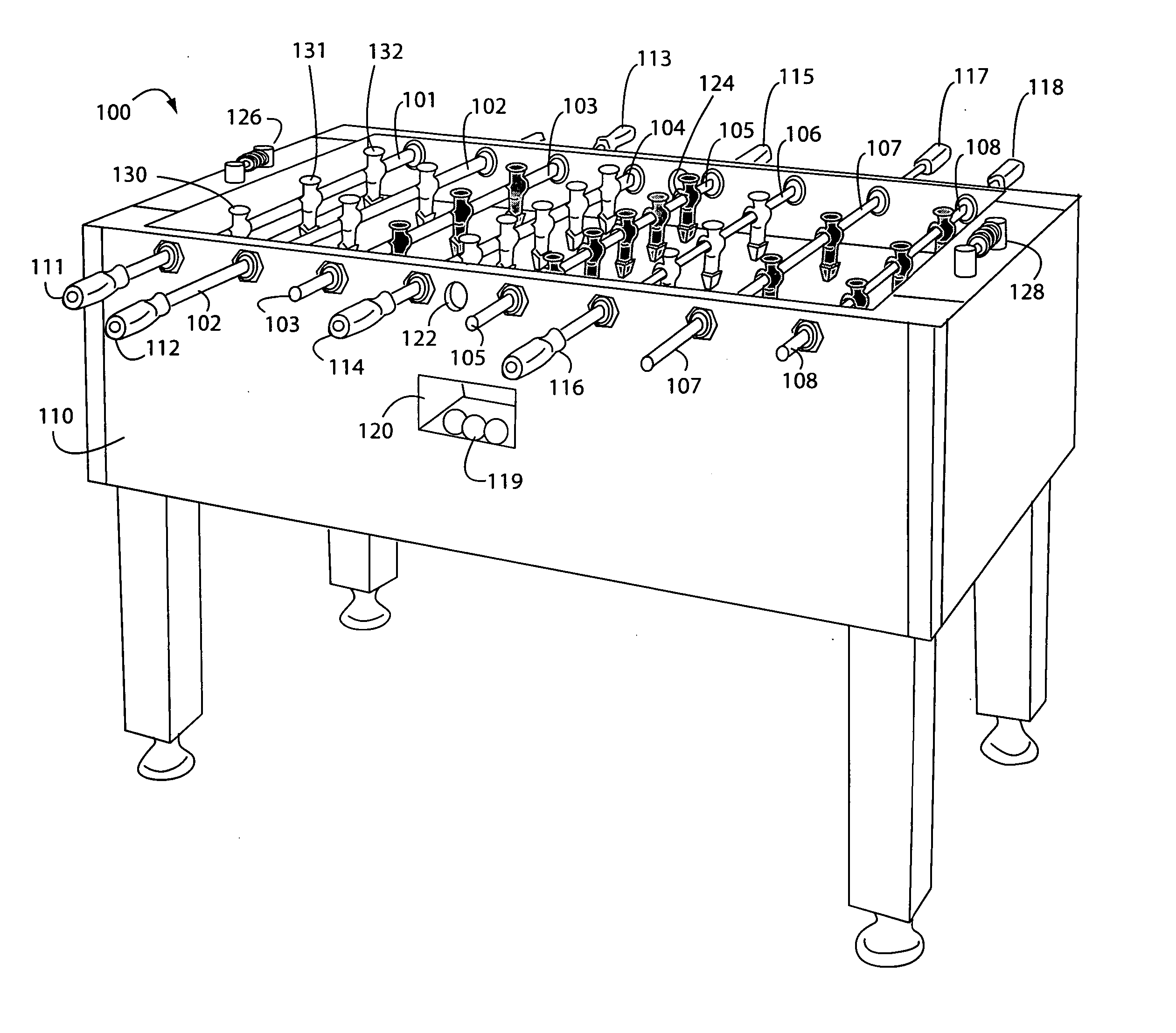 Interchangeable foosball-table rod-handles and adapters