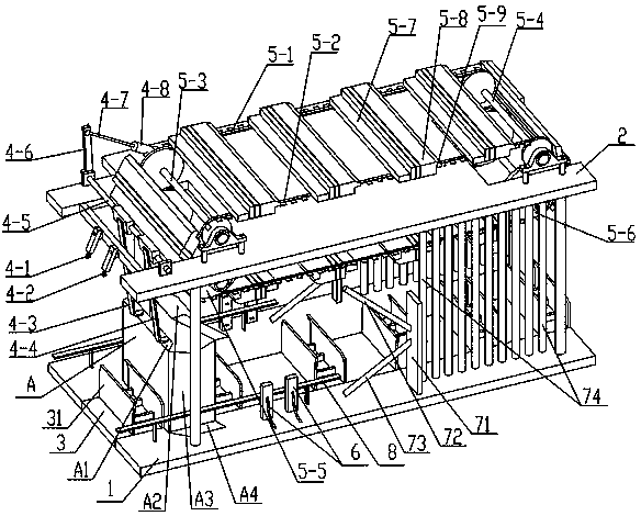 Box sealing device of preformed packing box in automatic wrapping packing box unit