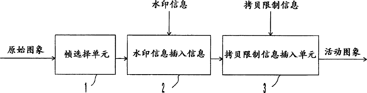 Movable image watermark insertion device and watermark insertion method