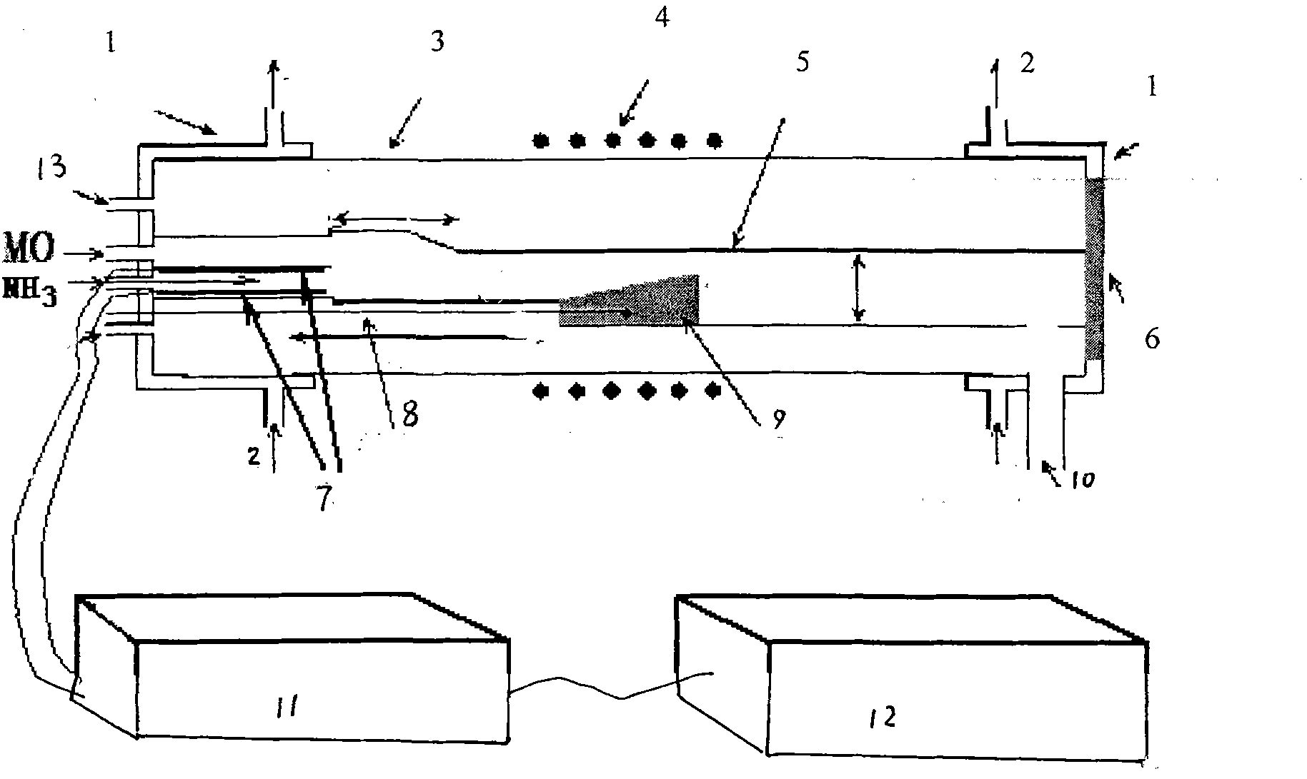 Nitrogen source ionization method and device for semiconductor material vapor deposition growth system