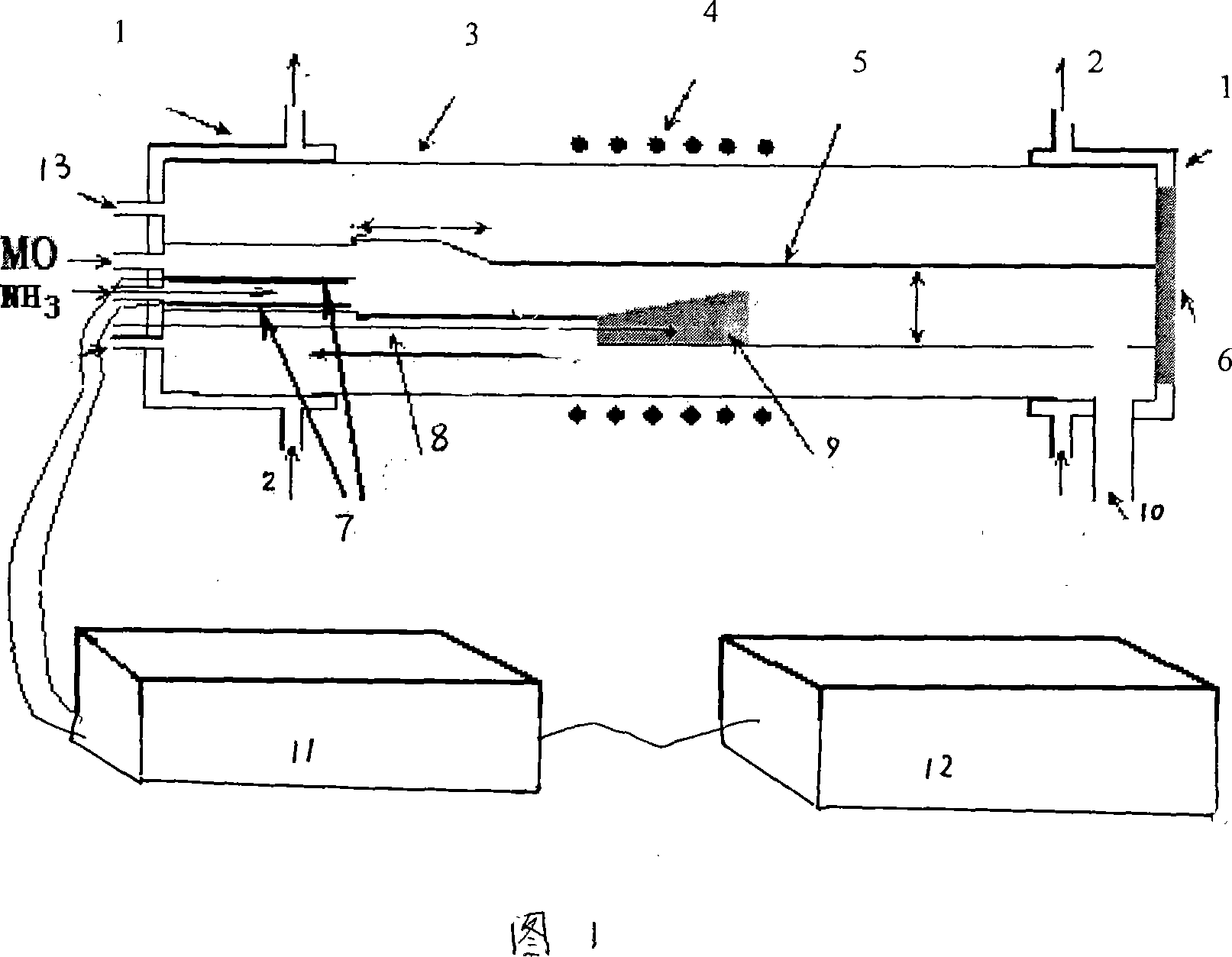 Nitrogen source ionization method and device for semiconductor material vapor deposition growth system