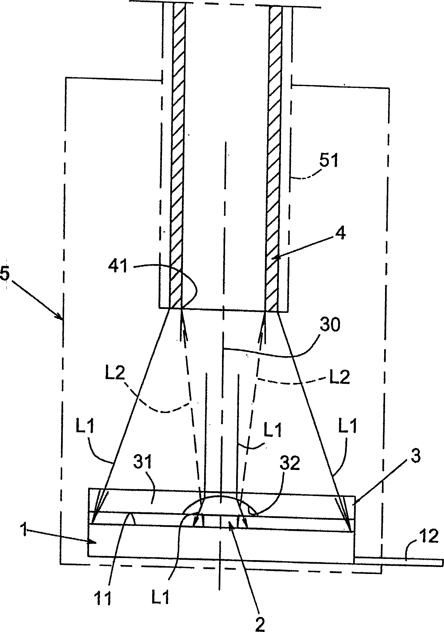 Hollow packaged emission module in bidirectional optical transmit receive module