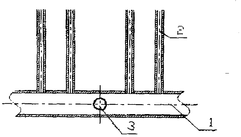 Flute-shaped current equalizer applied for uniformly distributing two-phase flow of header branch pipe