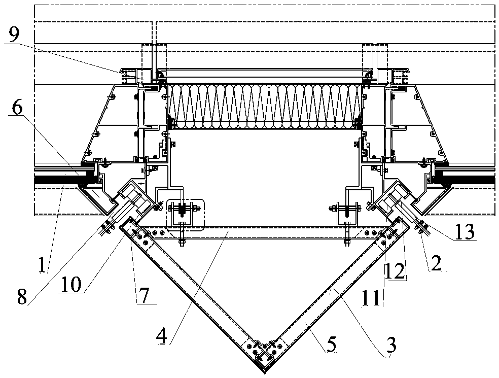 Super high-rise track-type curtain wall with hidden window cleaner and construction method thereof