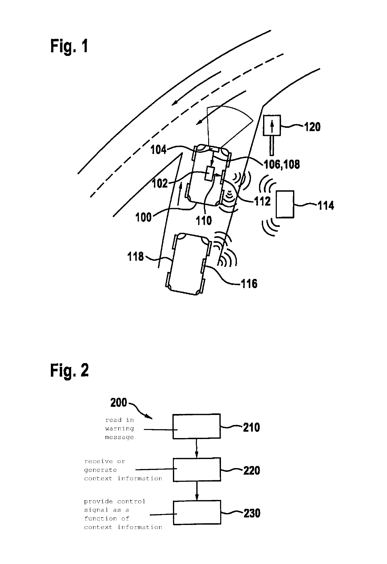 Method and device for controlling a transmission behavior for transmitting a warning message for a vehicle