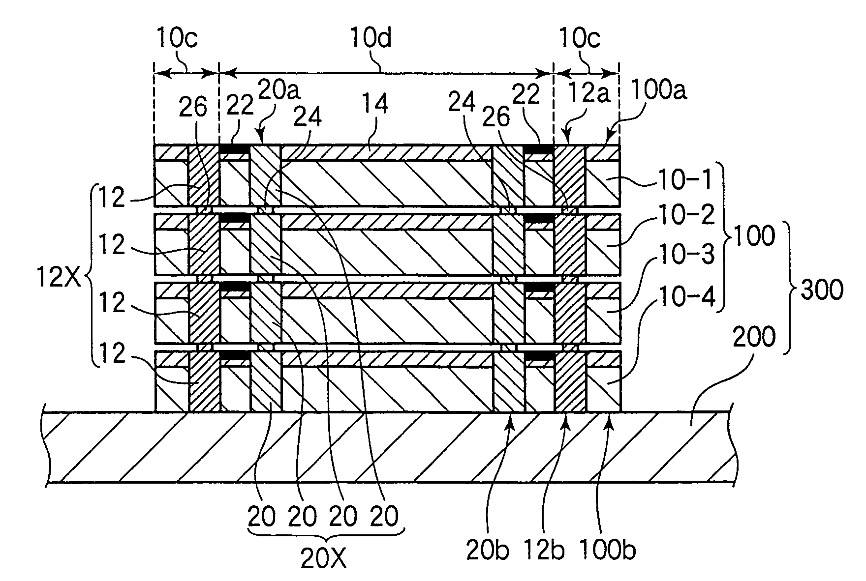 Semiconductor device, stacked structure, and manufacturing method