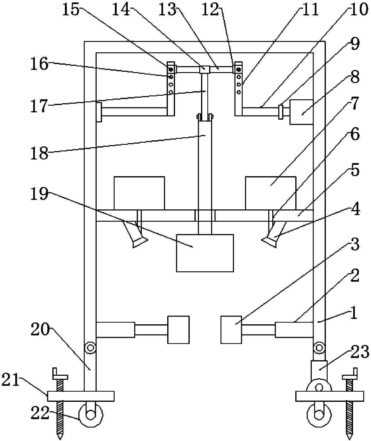 Adjustable type piling machine for civil engineering