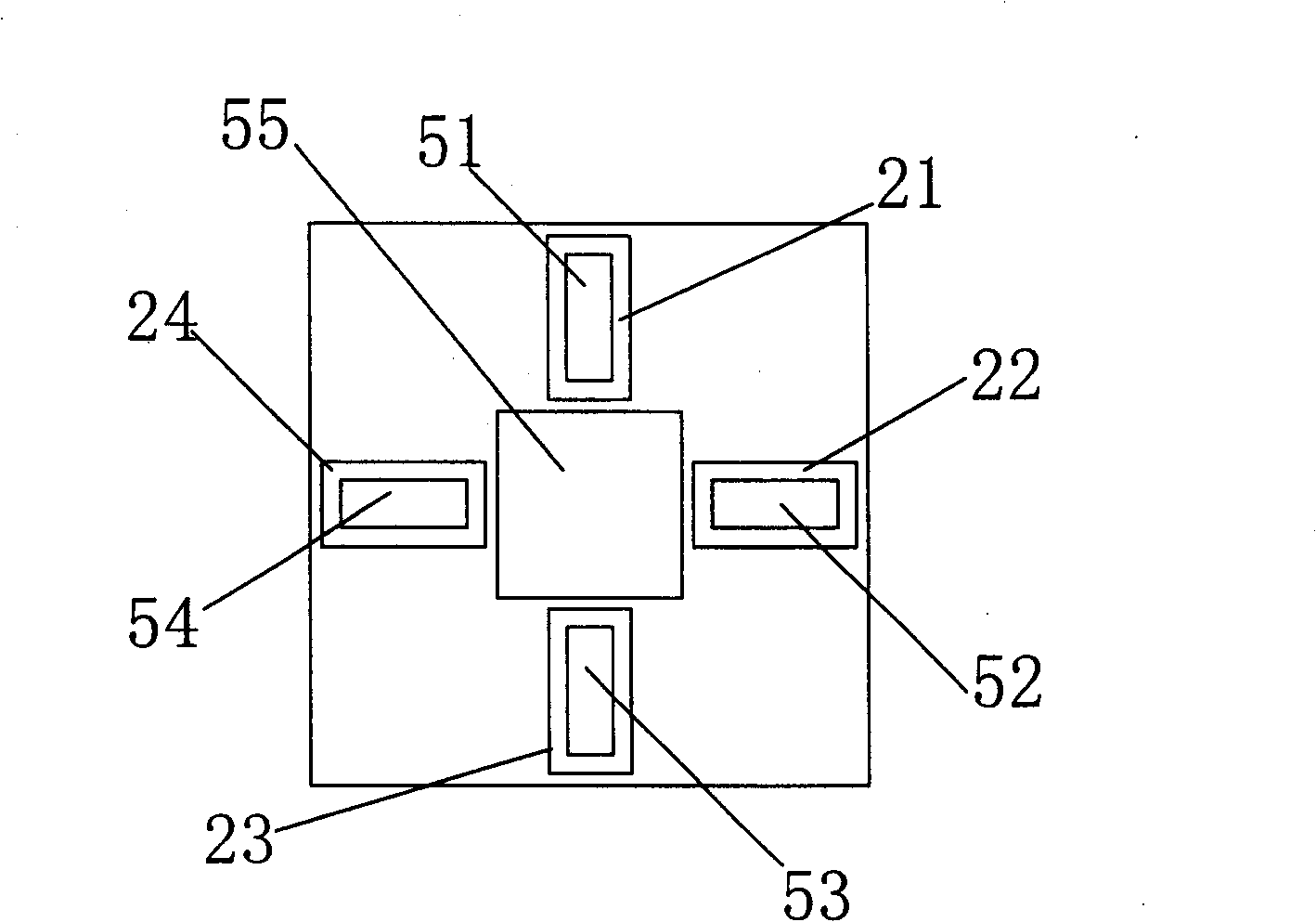 Differential electric sensing type bidimensional displacement measuring sensor