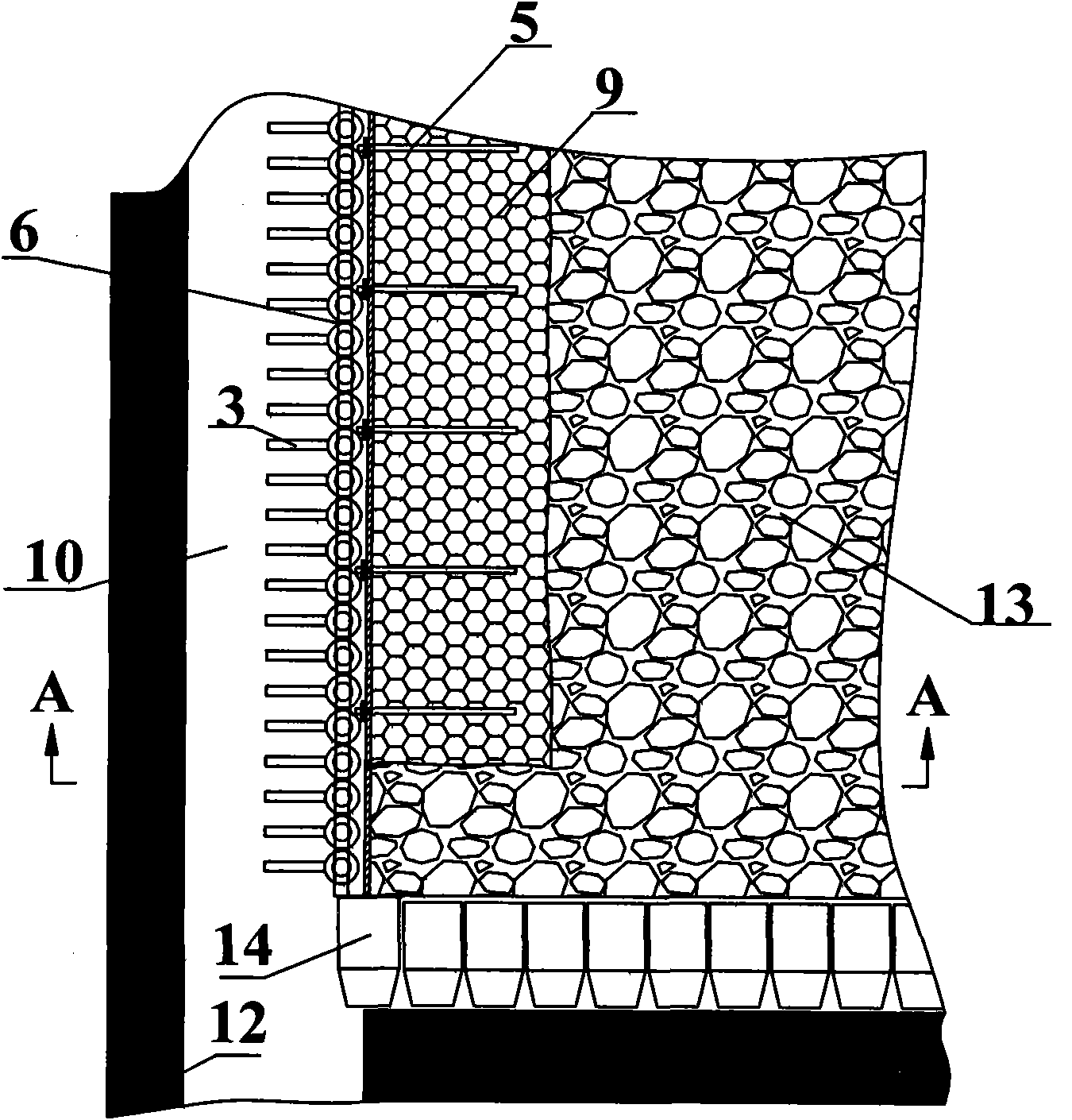 Building method of filled wall body for gob-side entry retaining of large-inclination coal seam