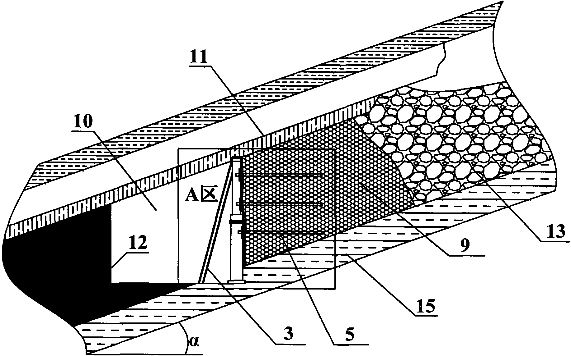 Building method of filled wall body for gob-side entry retaining of large-inclination coal seam