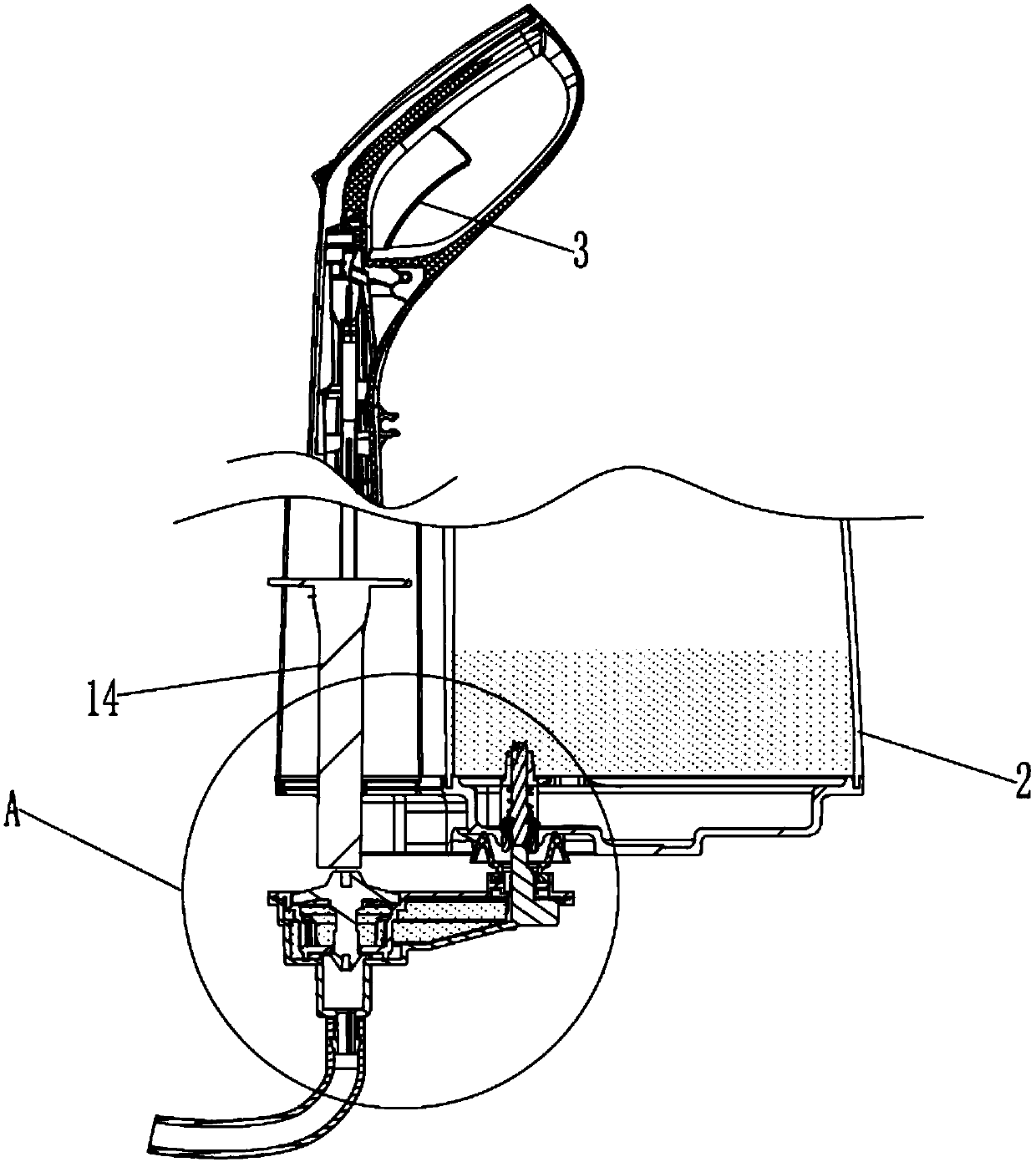 Water tank water injection device of cleaning machine and cleaning machine