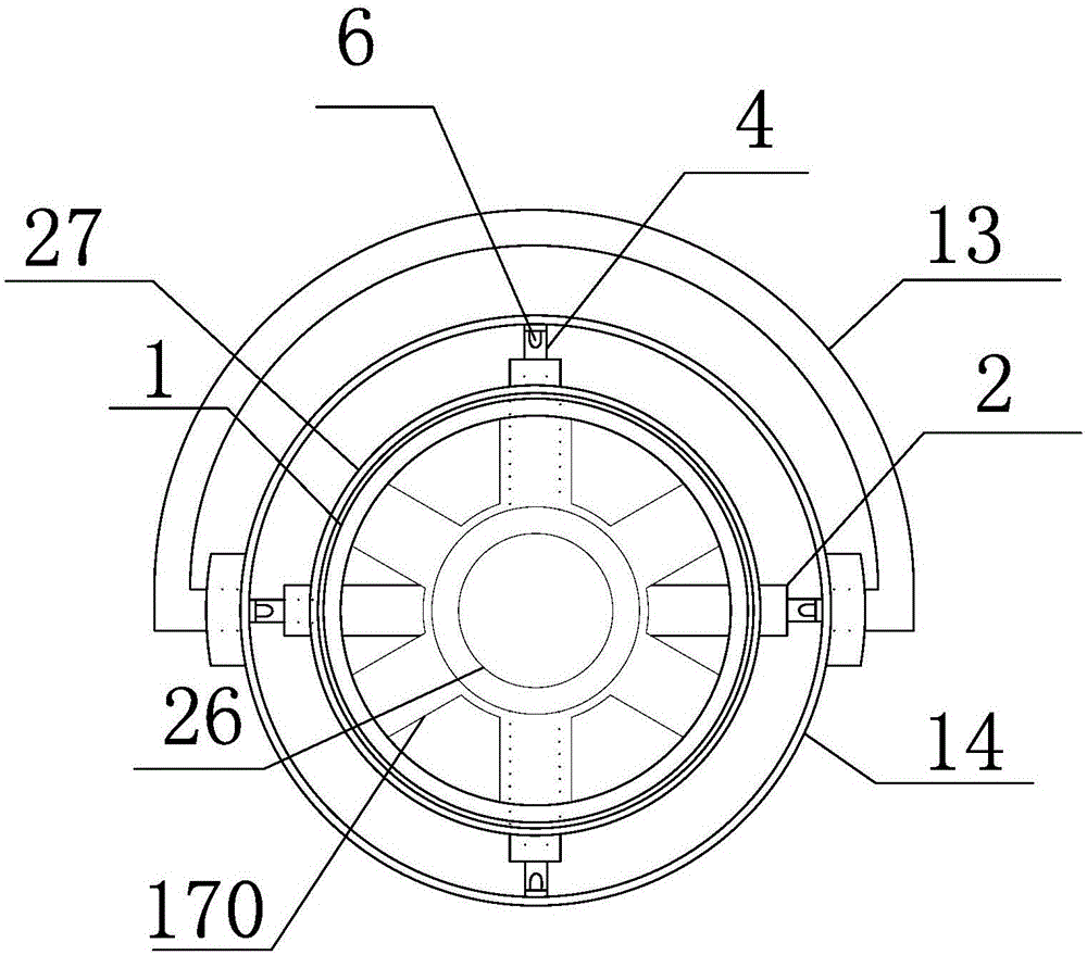 Mop jet-flow-cleaning dryer with rotary sliders, moving pins and self-locking lifting side-pinned cylinder