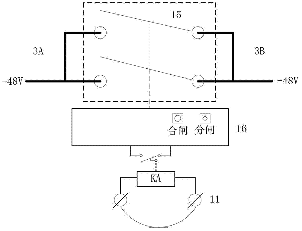 -48V direct current single system double-power-source device and power output control method