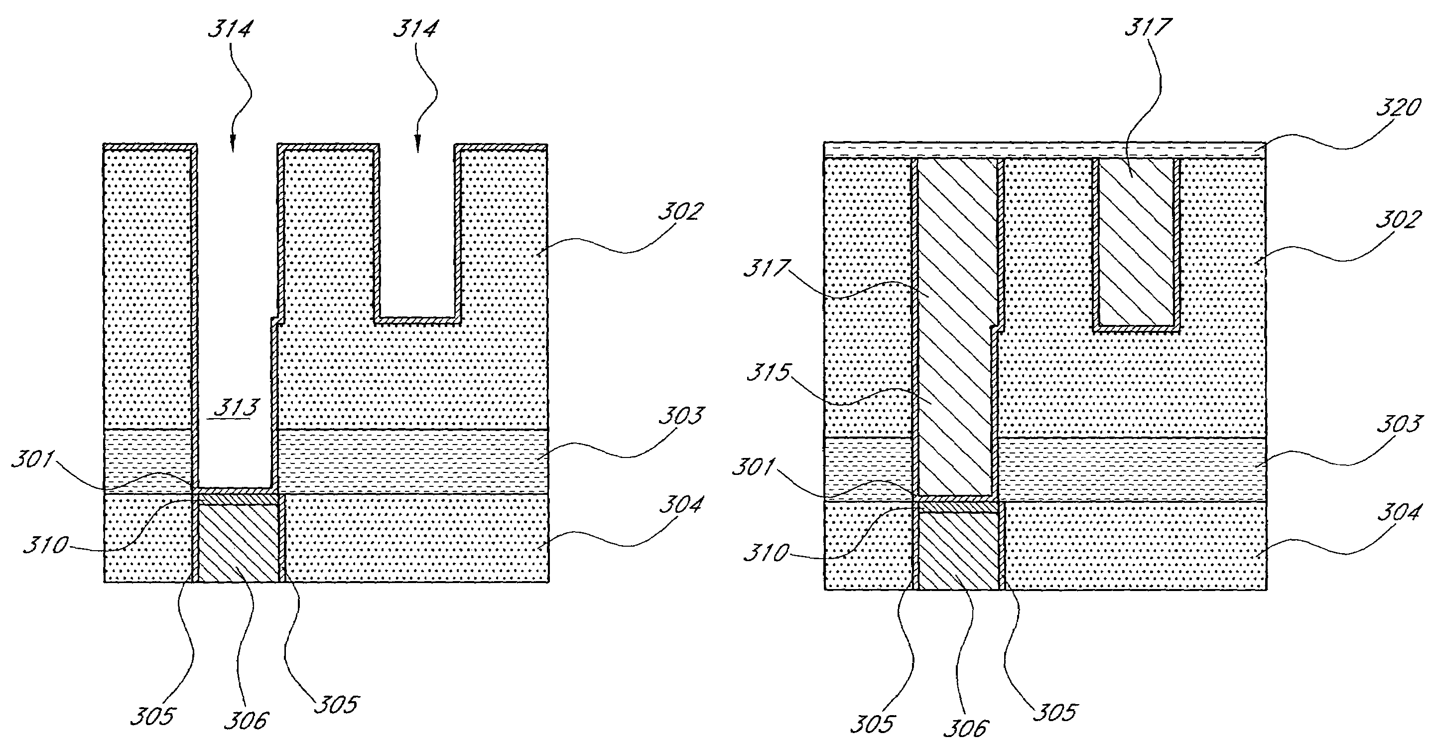 Selective formation of metal layers in an integrated circuit