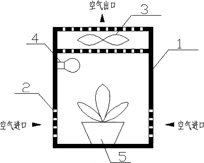 Photosynthesis-based forced convection air purification device