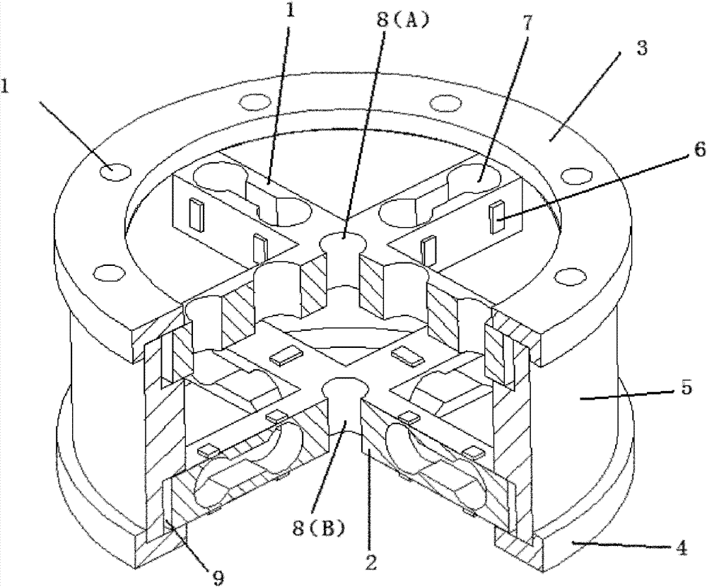 Double rood beam high-sensitivity six-dimensional moment sensor