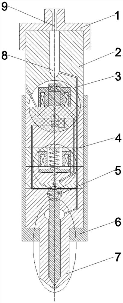 High-pressure common-rail oil injector based on electromagnetic proportional valve oil injection rule flexibility and controllability