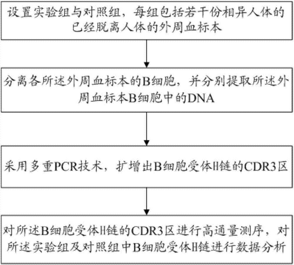 Method for treating complementary determining regions 3 (CDRs3) of B cell antigen receptor H chains