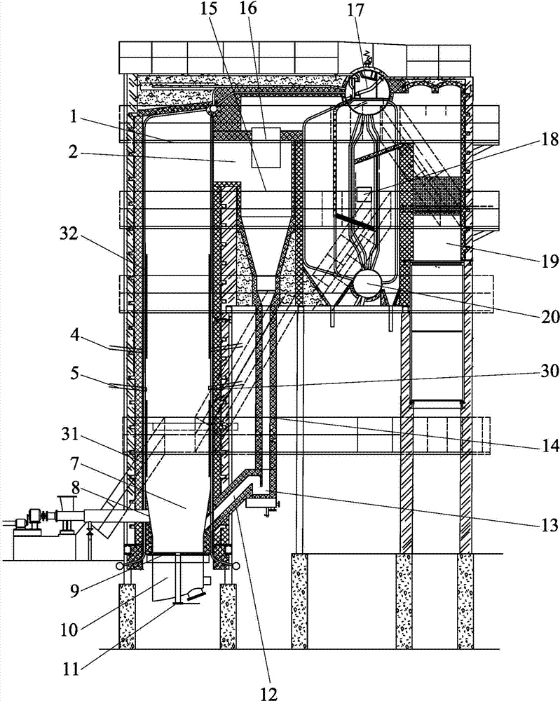 Circulating fluidized bed boiler for 20t/h efficient burning Fujian anthracite