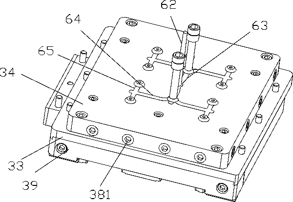 Upper mould casting head device of signal connector mould device