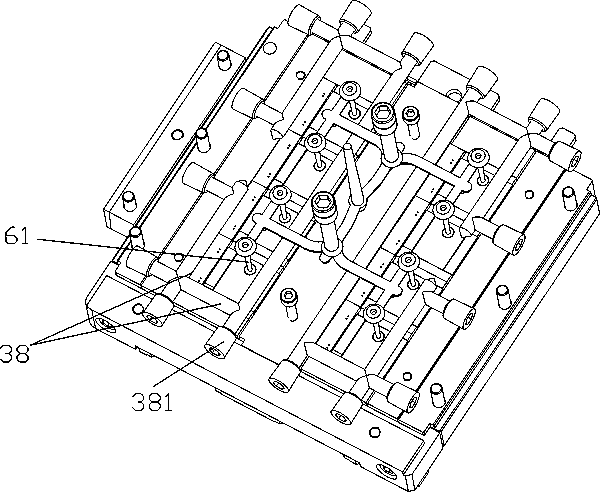 Upper mould casting head device of signal connector mould device